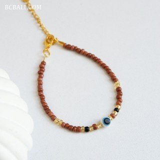 Hot Sale Evil Eye Crystal Beads Bracelet Originally Handmade in Bali